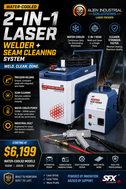 SFX 2-IN-1 Laser Welding & Seam Cleaning Machines - Liquid Cooled