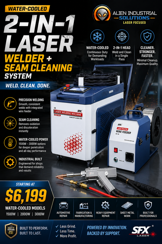 SFX 2-IN-1 Laser Welding & Seam Cleaning Machines - Liquid Cooled