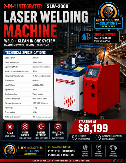 SFX 2-IN-1 Laser Welding & Seam Cleaning Machines - Liquid Cooled